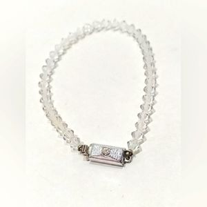 Clear Bicone Crystal Bead Bracelet